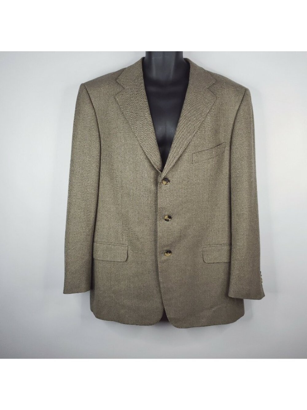 Ermenegildo Zegna Beige 3 Button Wool Sport Coat 44R US 54R IT Made In Italy